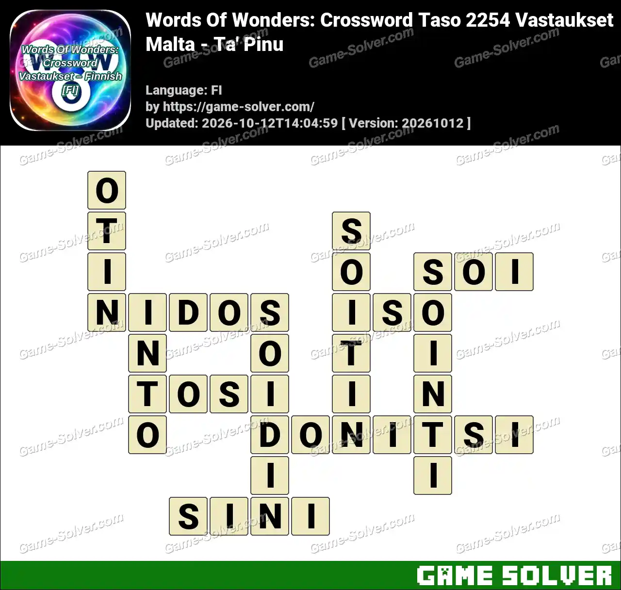 Words Of Wonders: Crossword Taso 2254 Vastaukset – Malta – Ta’ Pinu
